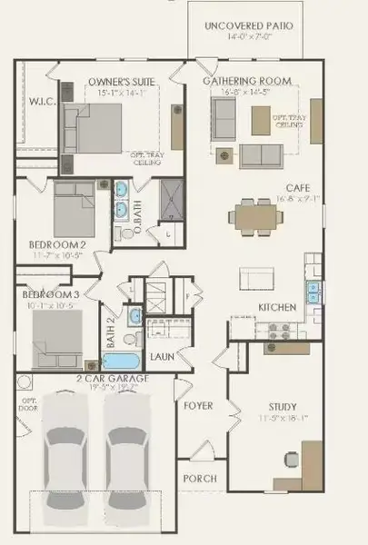 2D floor plan layout of this home in County View, Temple, TX (Image 2).