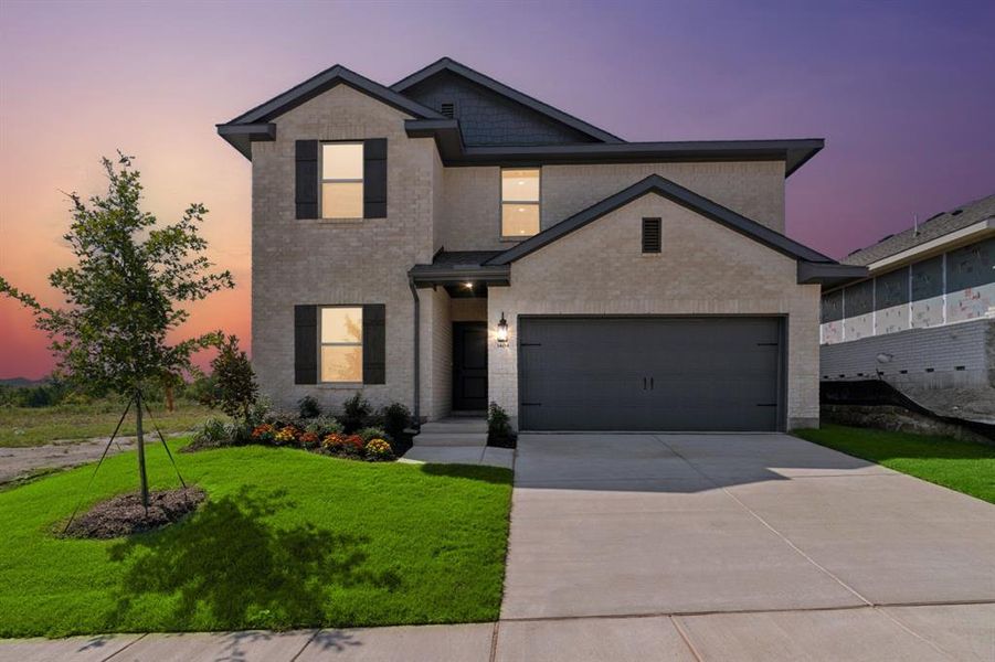 Front exterior of a new home in Aspire at Noble Ridge, Howe, TX, highlighting curb appeal (Image 1). Front exterior of a new home in Aspire at Noble Ridge, Howe, TX, highlighting curb appeal (Image 1).
