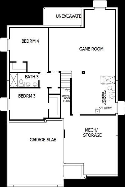 2D floor plan layout of this home in Cloverleaf – Mountainview Collection, Monument, CO (Image 6).