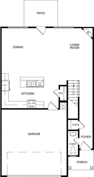 2D floor plan layout for the The Essex by Direct Residential Communities in Chastain Heights, Woodstock, GA (Image 3).