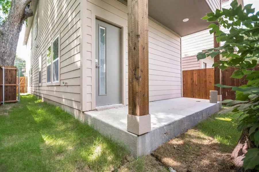 Exterior details and patio area of a home in , Dallas (Image 4). Exterior details and patio area of a home in , Dallas (Image 4).
