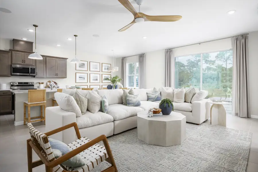 Representative furnished interior of a home built from the Dune by Risewell Homes in The Manors at Hodges Reserve, Howey-in-the-Hills (Image 2). Representative furnished interior of a home built from the Dune by Risewell Homes in The Manors at Hodges Reserve, Howey-in-the-Hills (Image 2).