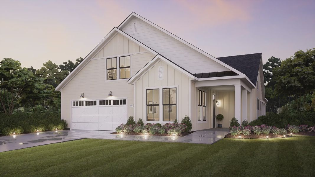 Representative exterior photo of a completed home built from the Finished Basement by Epcon Communities in The Courtyards at Lake Davidson, Mooresville, NC (Image 16). Representative exterior photo of a completed home built from the Finished Basement by Epcon Communities in The Courtyards at Lake Davidson, Mooresville, NC (Image 16).