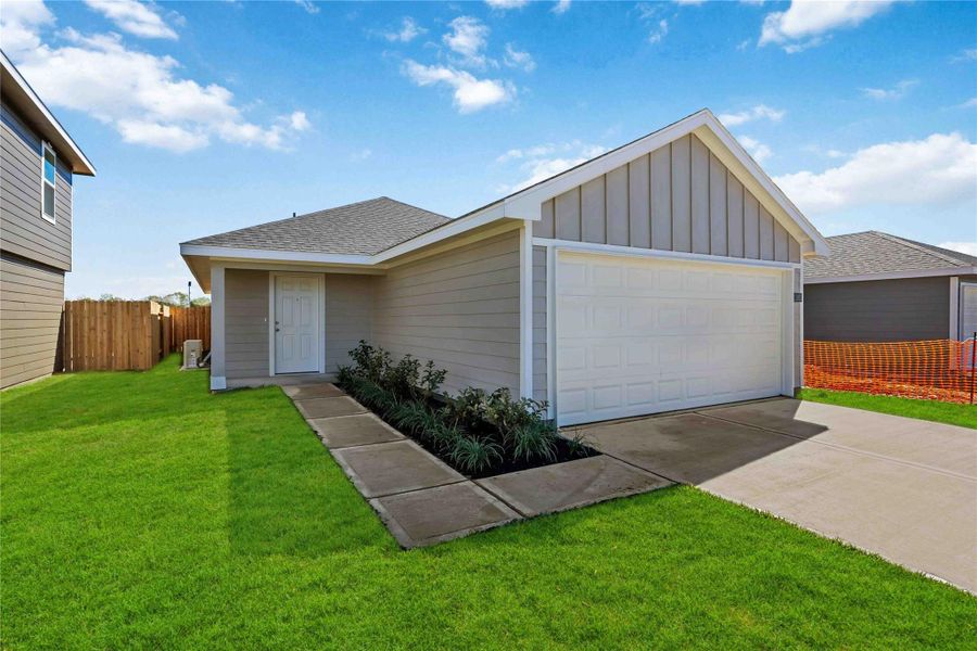Front exterior of a new home in Garver Heights, Houston, TX, highlighting curb appeal (Image 2). Front exterior of a new home in Garver Heights, Houston, TX, highlighting curb appeal (Image 2).