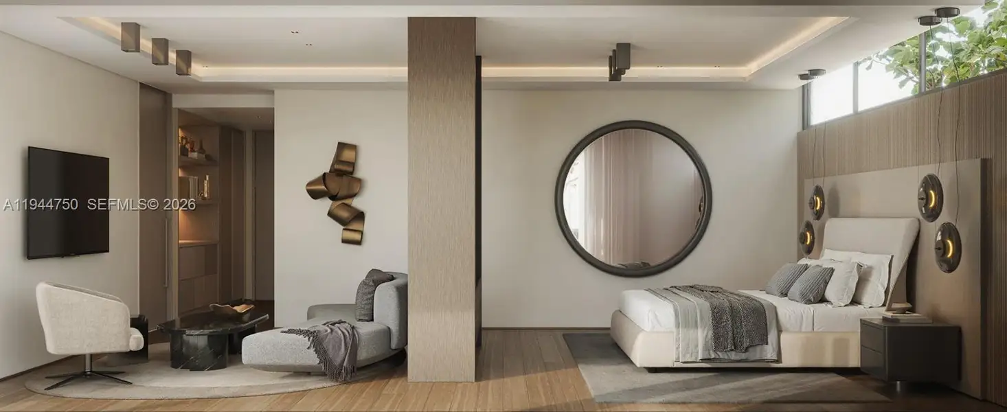 Furnished interior view inside a new home in , Miami Beach (Image 5). Furnished interior view inside a new home in , Miami Beach (Image 5).