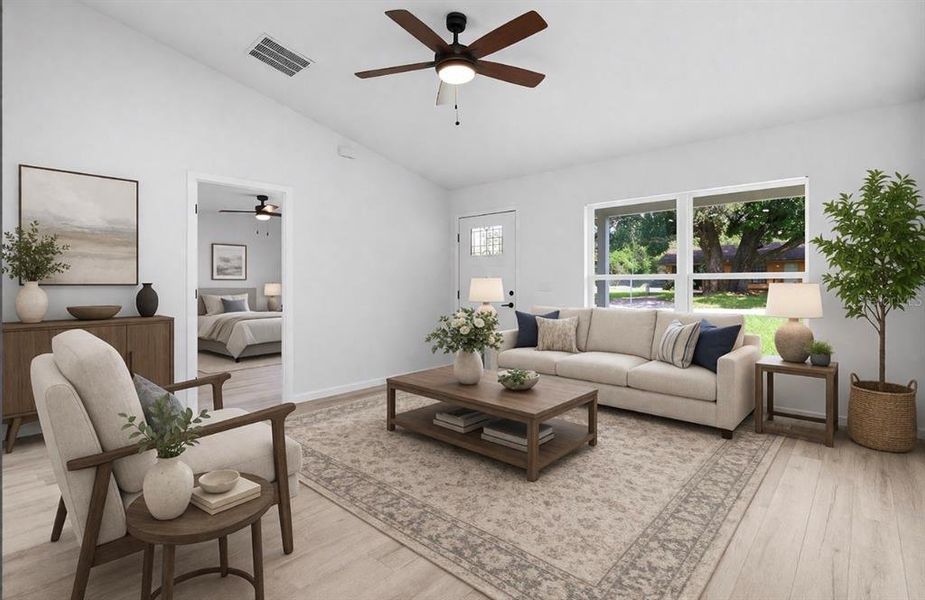 Furnished interior view inside a new home in , Dunnellon (Image 3).
