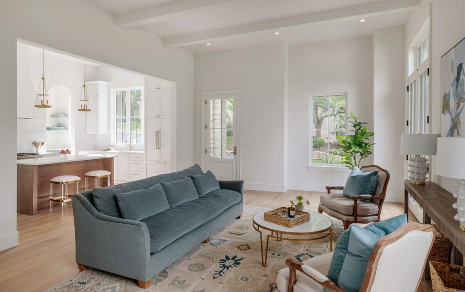 Living room and kitchen view.