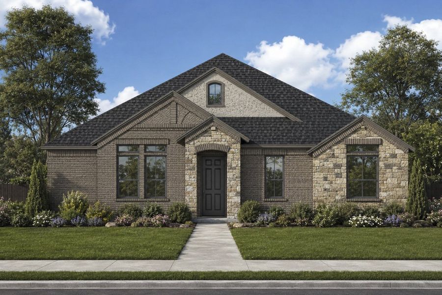 Representative exterior photo of a completed home built from the The Willow by Lillian Custom Homes in Dominion Park, Waxahachie, TX (Image 6).