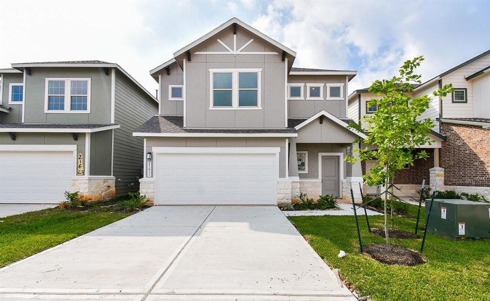 Front exterior of a new home in Aldine Pines, Houston, TX, highlighting curb appeal (Image 2). Front exterior of a new home in Aldine Pines, Houston, TX, highlighting curb appeal (Image 2).