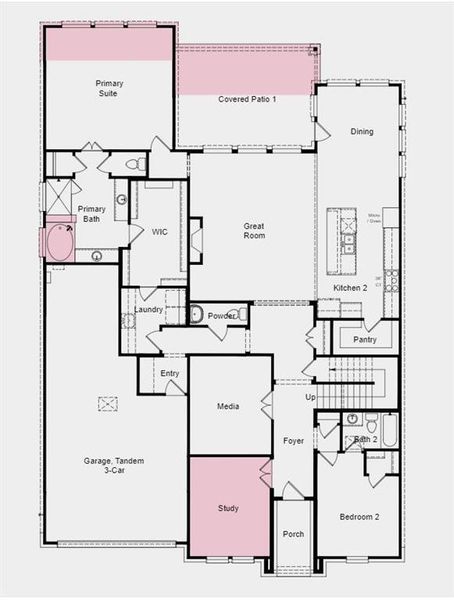 Structural options added include; Study, extended primary suite and covered patio, drop-in tub in primary bath, mud set shower in secondary bath, and alternat 2nd floor layout.