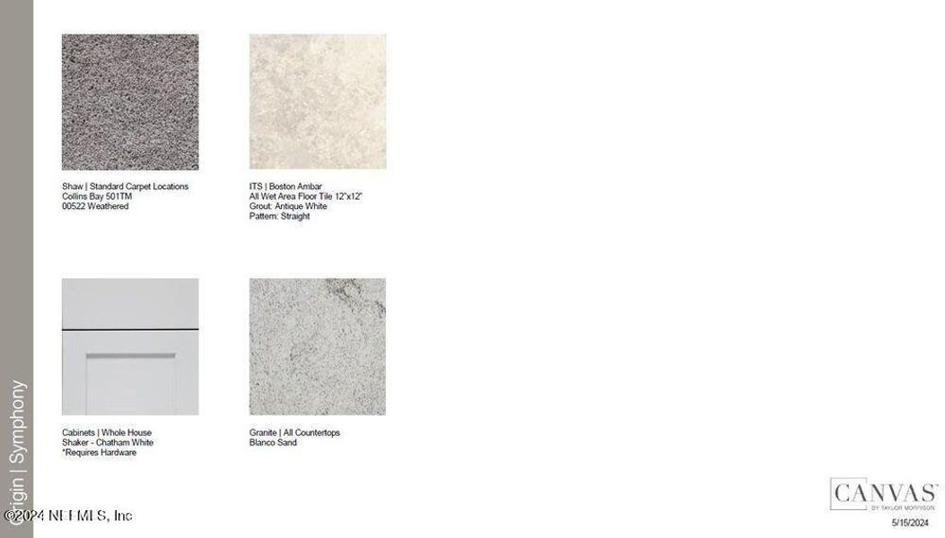 Sample of building materials used in homes in Coopers Meadow, Jacksonville (Image 11). Sample of building materials used in homes in Coopers Meadow, Jacksonville (Image 11).