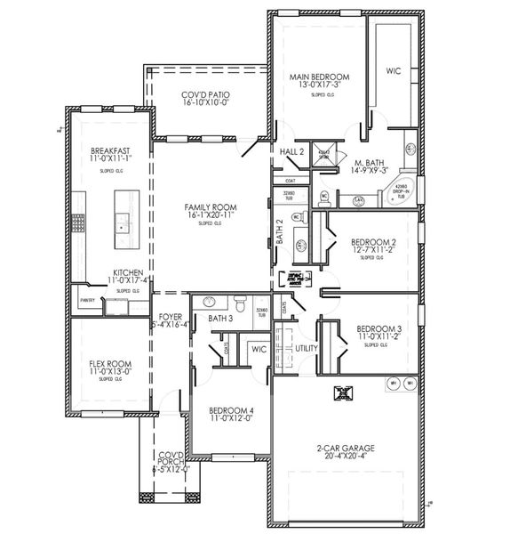 2D floor plan layout for the The Broadway by Lillian Custom Homes in Polo Ridge, Forney, TX (Image 5). 2D floor plan layout for the The Broadway by Lillian Custom Homes in Polo Ridge, Forney, TX (Image 5).