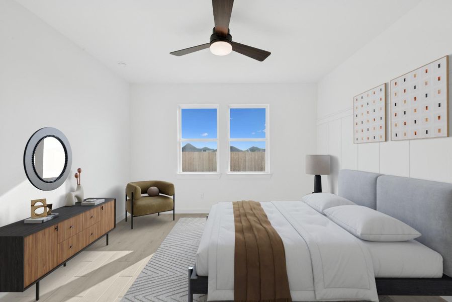 Spacious primary suite