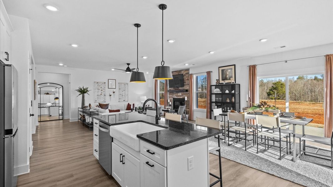 Representative furnished interior of a home built from the Wakefield - Finished Basement by DRB Homes in Pinebrook, Woodruff (Image 6).
