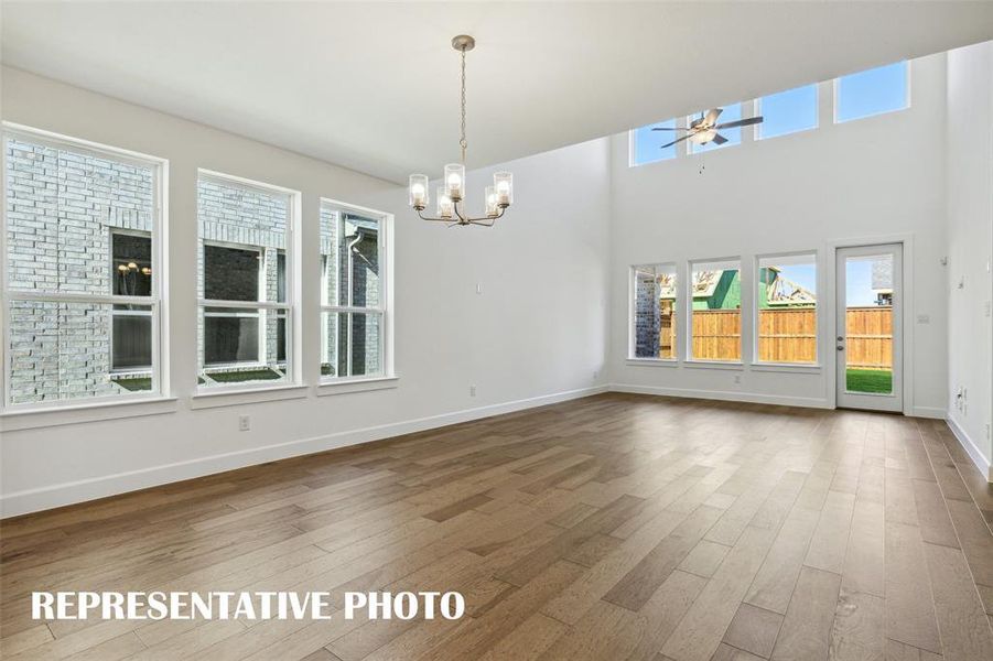 This light filled dining room is the perfect place to host family and friends.  REPRESENTATIVE PHOTO