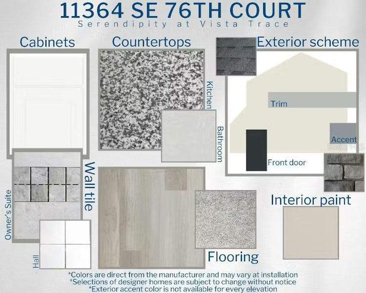 Sample of building materials used in homes in Vista Trace, Belleview (Image 3).