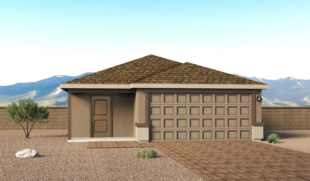 Representative exterior photo of a completed home built from the Cedar - T30C by D.R. Horton in Sorrel Ridge Estates, Tucson, AZ (Image 22). Representative exterior photo of a completed home built from the Cedar - T30C by D.R. Horton in Sorrel Ridge Estates, Tucson, AZ (Image 22).