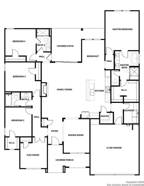 2D floor plan layout of this home in , Castroville, TX (Image 2).