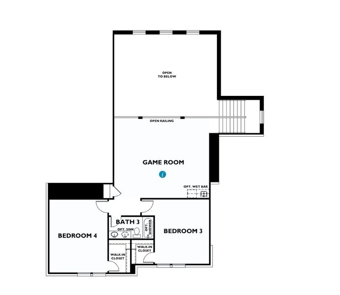 2D floor plan layout for the 5049 by Shea Homes in WILDTREE 60', Montgomery, TX (Image 3).