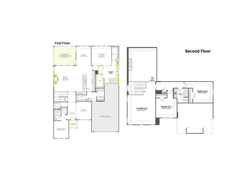 2D floor plan layout of this home in Somerset Park, Rockwall, TX (Image 3).