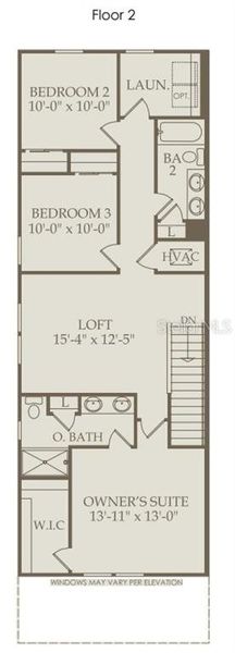 2D floor plan layout of this home in Silverleaf Oaks, Winter Garden, FL (Image 3).