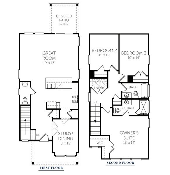 2D floor plan layout for the Malind by Coventry Homes in Castlewood, Taylor, TX (Image 5).