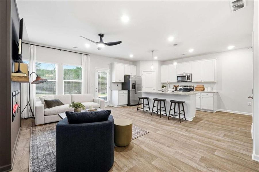 Furnished interior view inside a new home in Concord Oaks, Powder Springs (Image 11). Furnished interior view inside a new home in Concord Oaks, Powder Springs (Image 11).