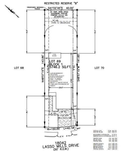 18042 Lasso Mills Drive plot plan