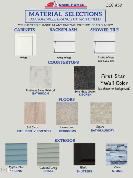 Lot 59 Color Selections