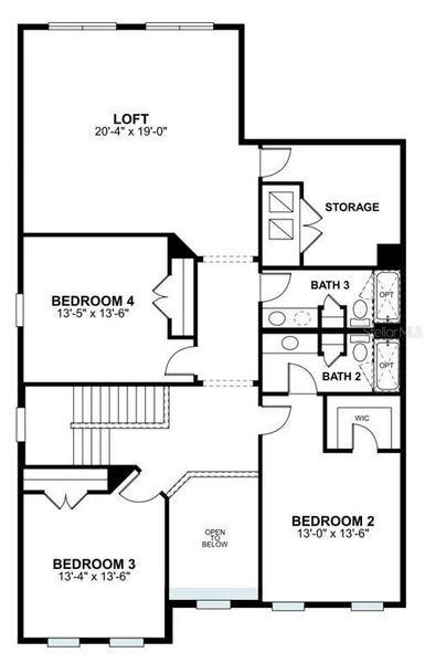 2D floor plan layout of this home in Willow Run, Apopka, FL (Image 2). 2D floor plan layout of this home in Willow Run, Apopka, FL (Image 2).
