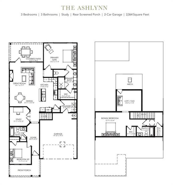2D floor plan layout of this home in Echols Farm, Hiram, GA (Image 6).
