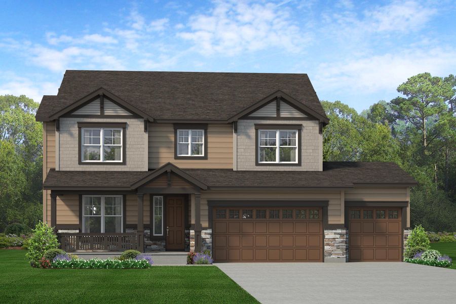 Representative exterior photo of a completed home built from the Gunnison by Risewell Homes in Cherry Meadows, Brighton, CO (Image 13).