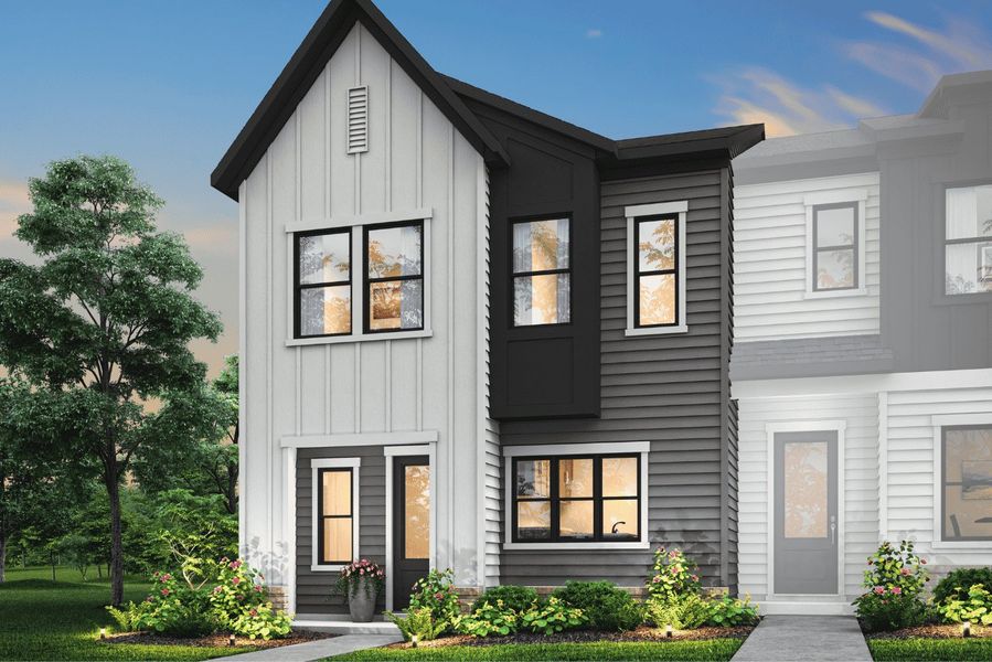 Front exterior of a new home in Grahym at Southbridge, Fort Mill, SC, highlighting curb appeal (Image 2). Front exterior of a new home in Grahym at Southbridge, Fort Mill, SC, highlighting curb appeal (Image 2).