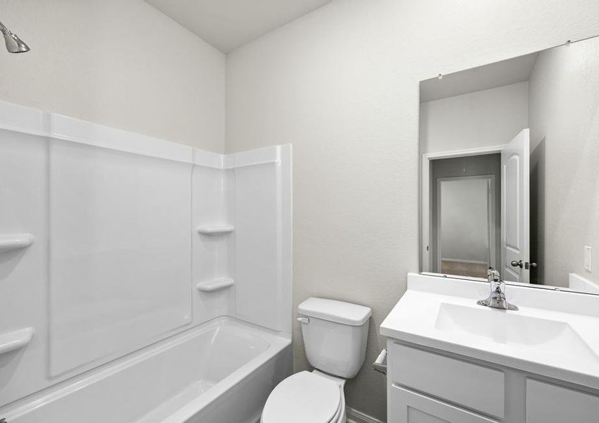 The secondary bathroom.