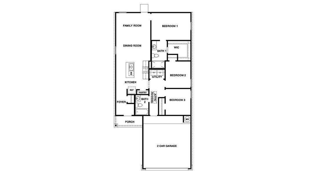 2D floor plan layout for the The Atlanta by D.R. Horton in High Garden, Comfort, TX (Image 3). 2D floor plan layout for the The Atlanta by D.R. Horton in High Garden, Comfort, TX (Image 3).
