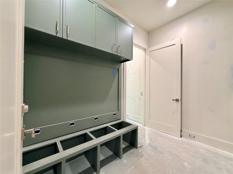 2203 Cheshire - Mud Room Leading to Center Hall - Construction Status as of 2/13/2026 2203 Cheshire - Mud Room Leading to Center Hall - Construction Status as of 2/13/2026