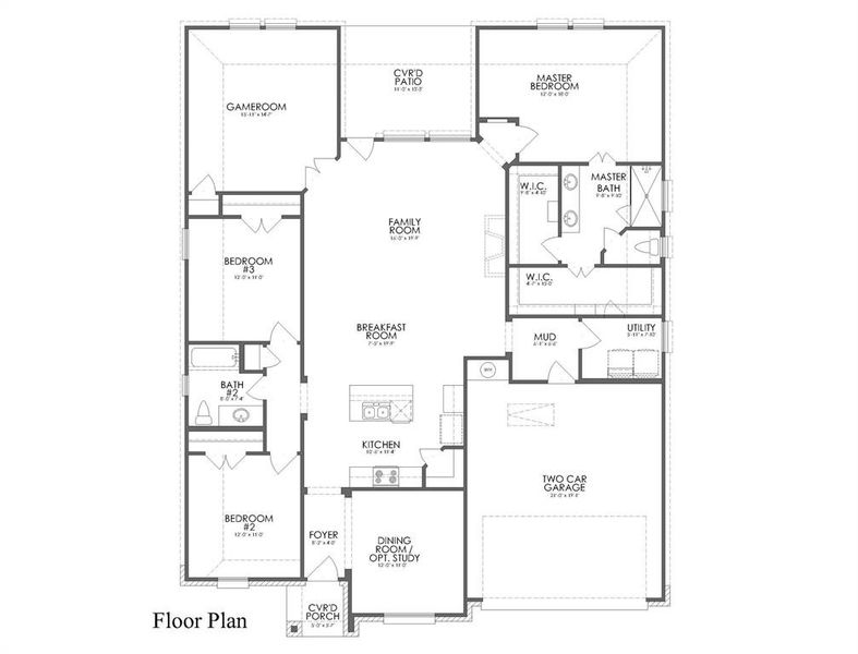 2D floor plan layout of this home in Sable Creek, Sanger, TX (Image 2). 2D floor plan layout of this home in Sable Creek, Sanger, TX (Image 2).