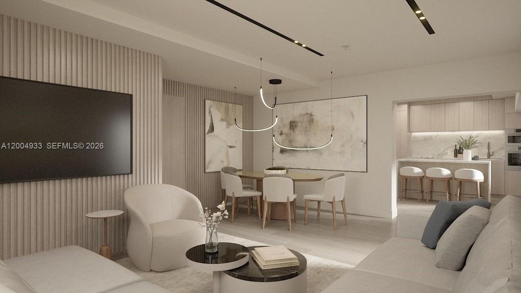 Furnished interior view inside a new home in , Miami Beach (Image 20).