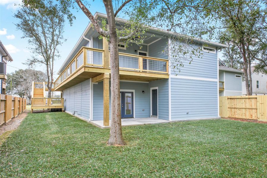 A view of both back patios