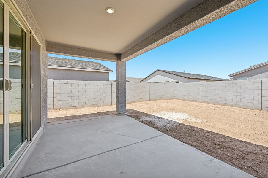 Covered patio. Finishes and options may vary by community