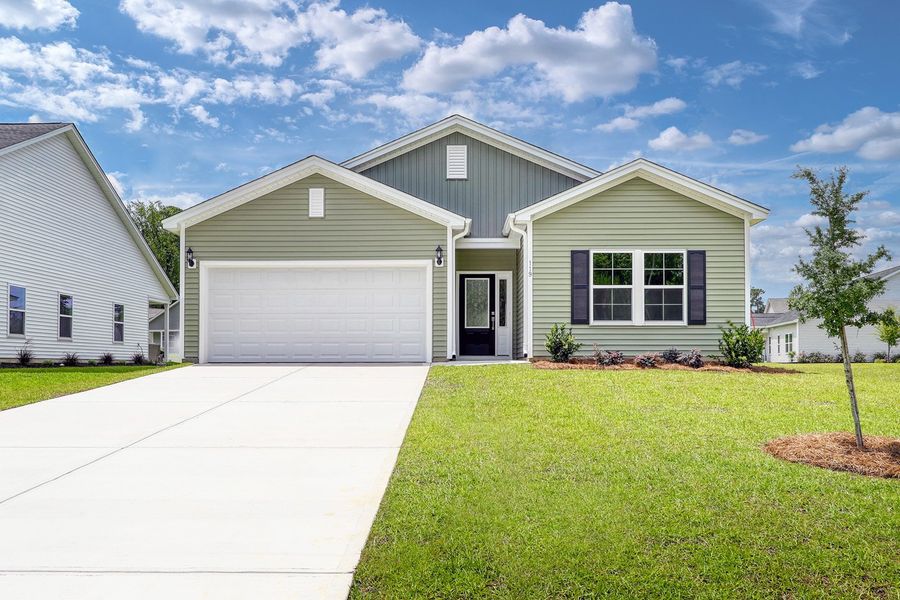 Front exterior of a new home in Jordan Grove, Conway, SC, highlighting curb appeal (Image 1). Front exterior of a new home in Jordan Grove, Conway, SC, highlighting curb appeal (Image 1).