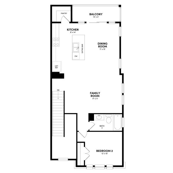 2D floor plan layout of this home in Urban Homes at Easton Park, Austin, TX (Image 3). 2D floor plan layout of this home in Urban Homes at Easton Park, Austin, TX (Image 3).