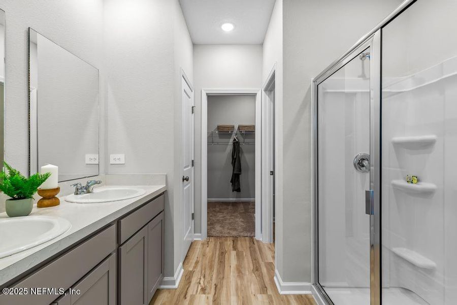 Furnished interior view inside a new home in Palm Series at The Landings at Pecan Park, Jacksonville (Image 11).