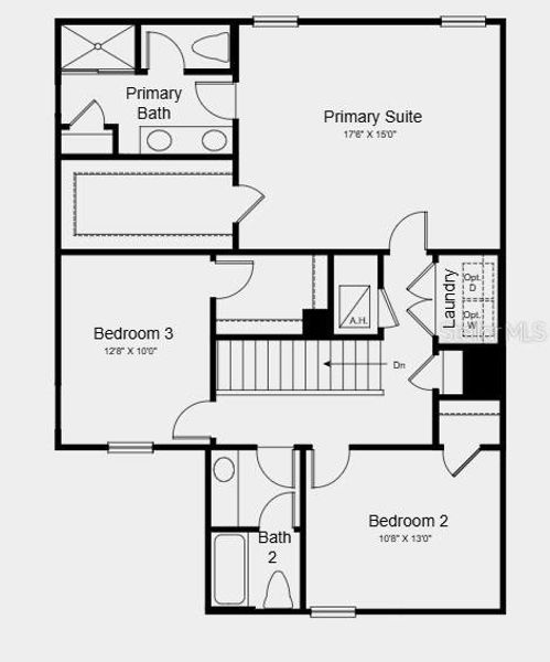 2D floor plan layout of this home in Palm Wind, Hudson, FL (Image 3).