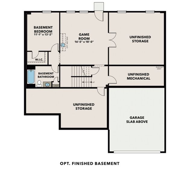 2D floor plan layout for the The Hampton B by Davidson Homes LLC in Melody Lakeside Estates, Buford, GA (Image 4).