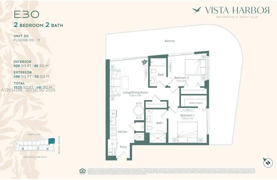 2D floor plan layout of this home in , Miami, FL (Image 4).