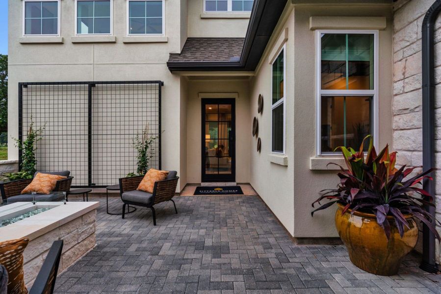 Exterior details and patio area of a home in Parmer Ranch Cottages, Georgetown (Image 4). Exterior details and patio area of a home in Parmer Ranch Cottages, Georgetown (Image 4).