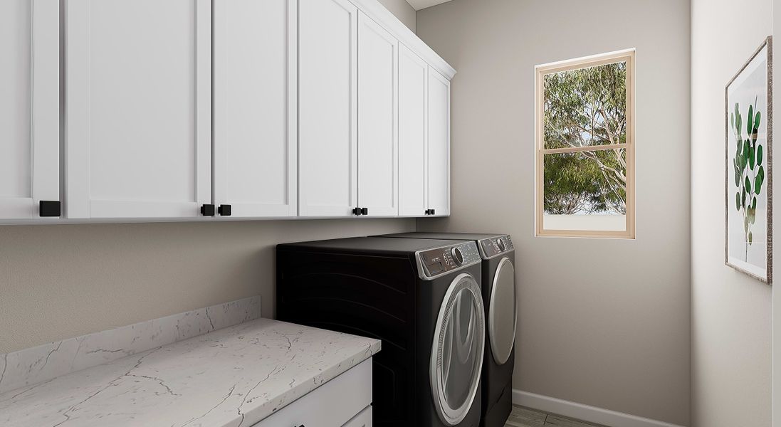 Representative furnished interior of a home built from the Rosemary Plan 40-2 by Tri Pointe Homes in Waterston Central, Gilbert (Image 16).
