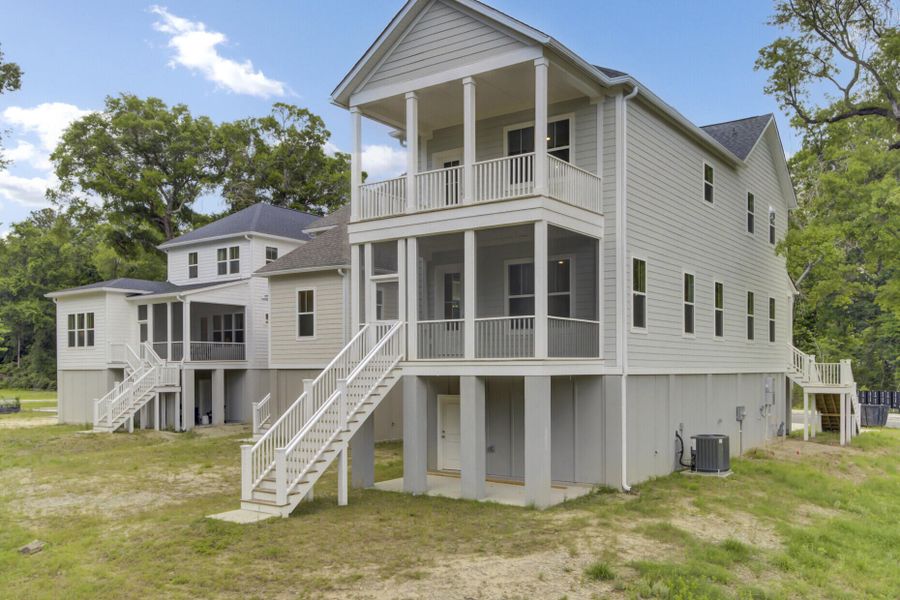Exterior details and patio area of a home in Indigo Grove Single Family Homes, Johns Island (Image 29).