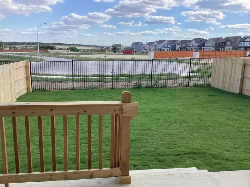 Exterior details and patio area of a home in Lariat, Liberty Hill (Image 4).